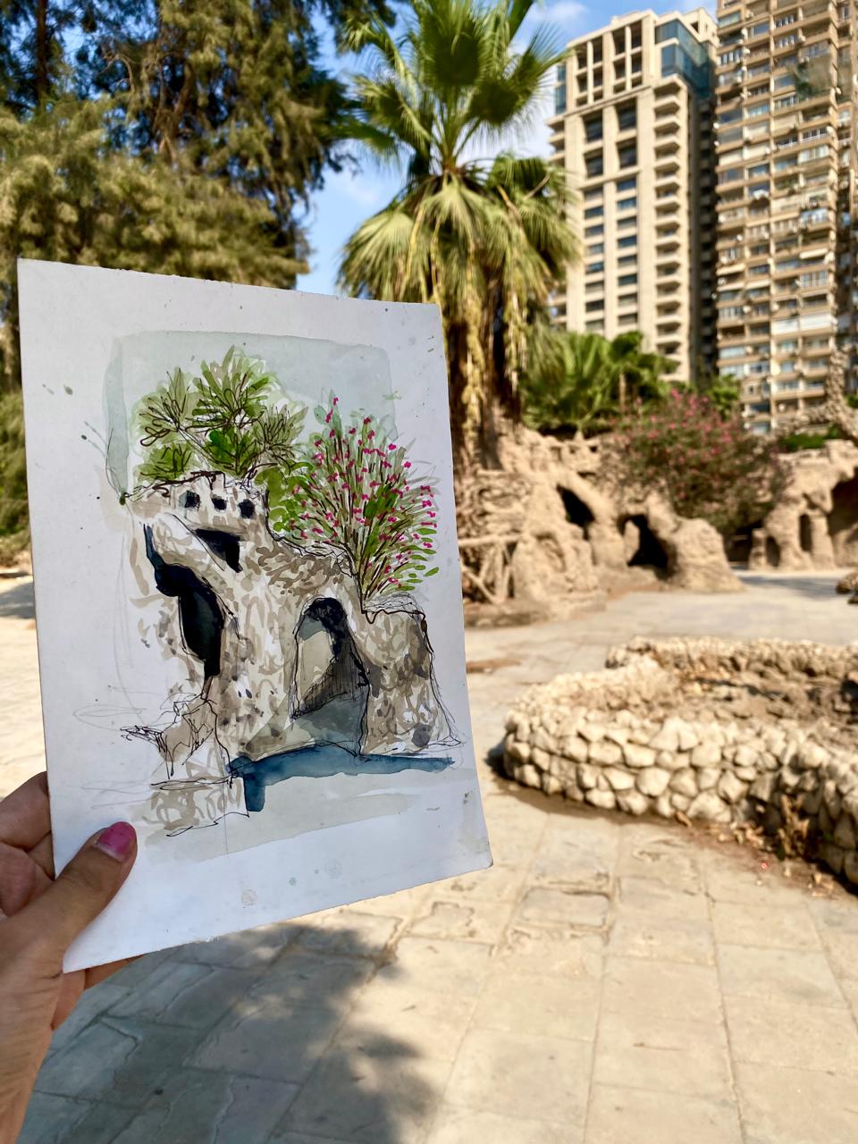 Sketching Cairo · Vol. 7: Flowers Exhibition in Zamalek. (8 of 12)